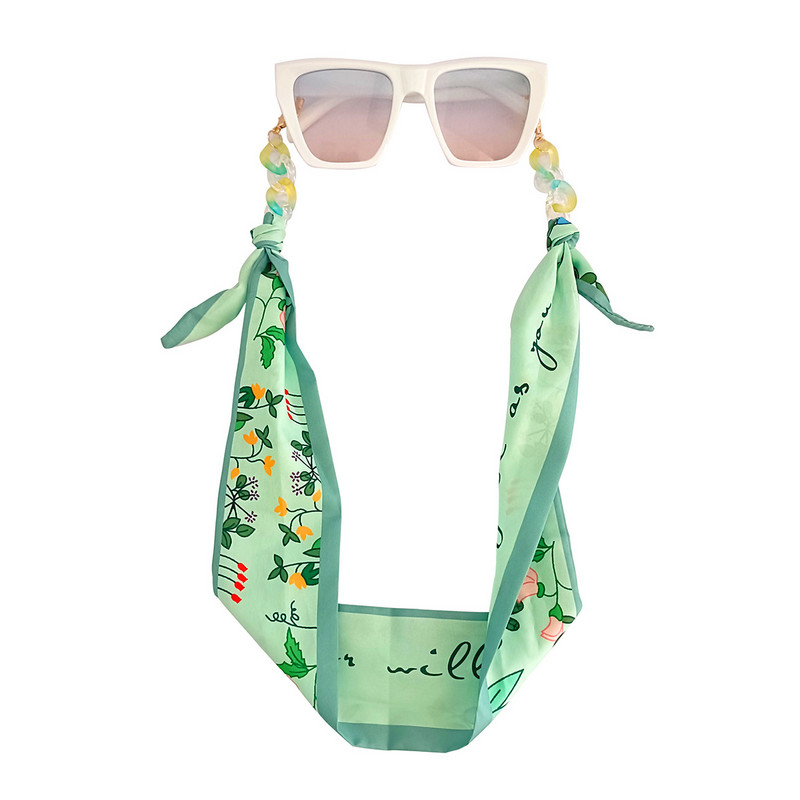 Lanț de ochelari de eșarfă colorată Boemia pentru femei, cu flori de vară, cu puncte, pentru ochelari de soare, șnur, accesorii de bijuterii de modă