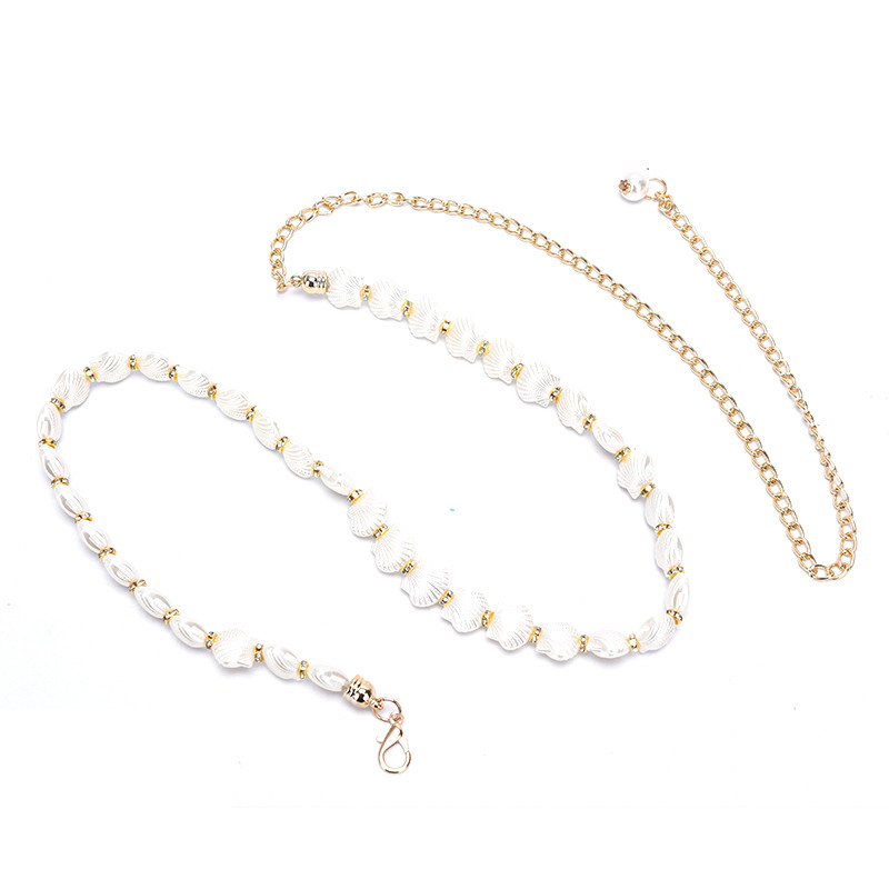 Ženski pojas od školjki Lanac Prekrasna i romantična haljina od umjetnih bisera Pojas Dodaci za odjeću Otmjena kopča