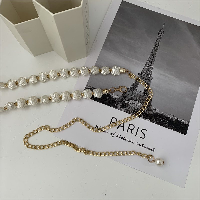 Ženski pojas od školjki Lanac Prekrasna i romantična haljina od umjetnih bisera Pojas Dodaci za odjeću Otmjena kopča