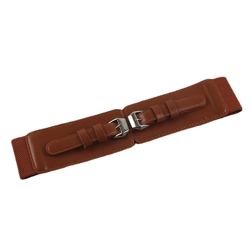 2023 Cureaua de dama din piele PU model crocodil catarama dubla catarama cu catarama elastica centura larga corset cu camasa costum haina moda