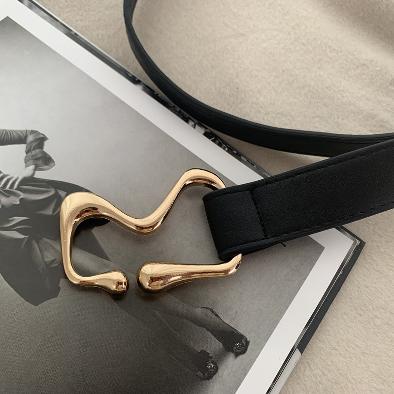 Modni nepravilnog dizajna, metalna kopča, ženski pojas, PU kožni remen za kaput, odijela, zima, jesen, ženski pojasevi oko struka