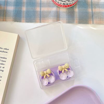 Θήκη φακών επαφής Crystal Cherry Γυναικείες Υπέροχες έγχρωμοι φακοί κινουμένων σχεδίων Δοχείο Κουτί αποθήκευσης φακών ομορφιάς Σετ ταξιδιού Δώρο κορίτσι