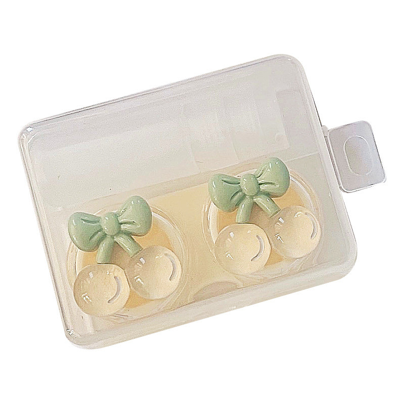 Θήκη φακών επαφής Crystal Cherry Γυναικείες Υπέροχες έγχρωμοι φακοί κινουμένων σχεδίων Δοχείο Κουτί αποθήκευσης φακών ομορφιάς Σετ ταξιδιού Δώρο κορίτσι