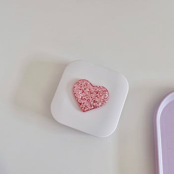 Θήκη φακών επαφής Glitter Heart Square Γυναικεία καλλυντικά Κουτί φακών επαφής για περιποίηση ματιών Δοχείο θήκης κιτ ταξιδιού