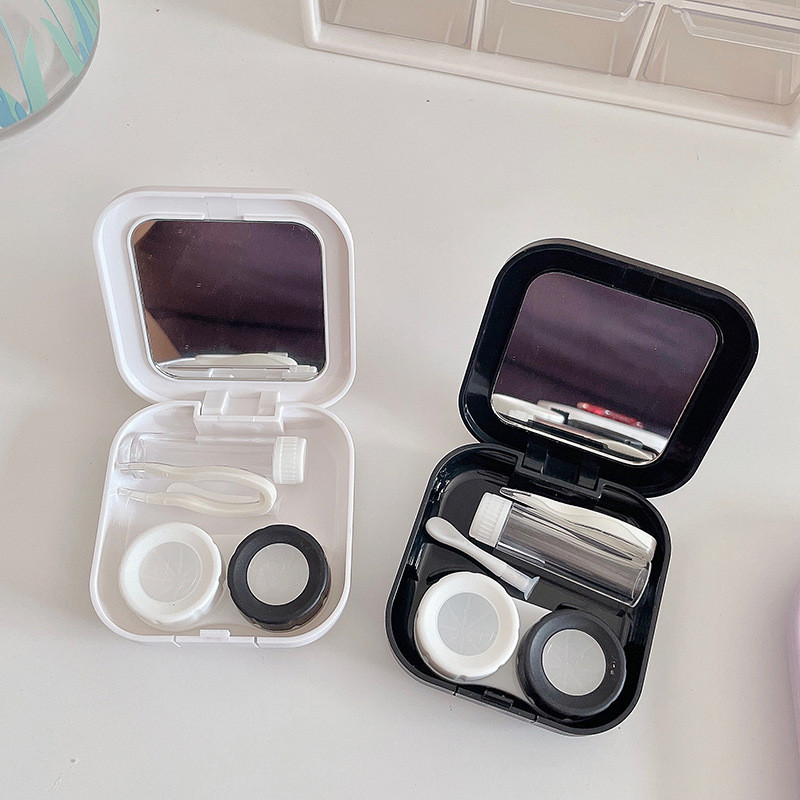 Glitter Heart Square Style Naiste kosmeetika kontaktläätsede ümbris Kontaktläätsede karp silmade hooldamiseks Reisikomplekti hoidik