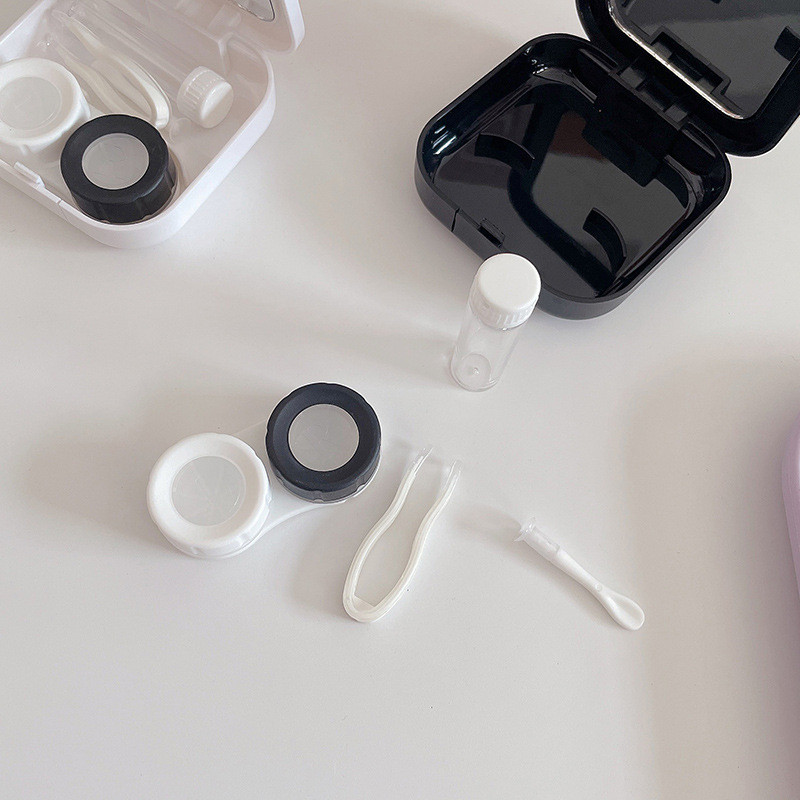 Glitter Heart Square Style Naiste kosmeetika kontaktläätsede ümbris Kontaktläätsede karp silmade hooldamiseks Reisikomplekti hoidik