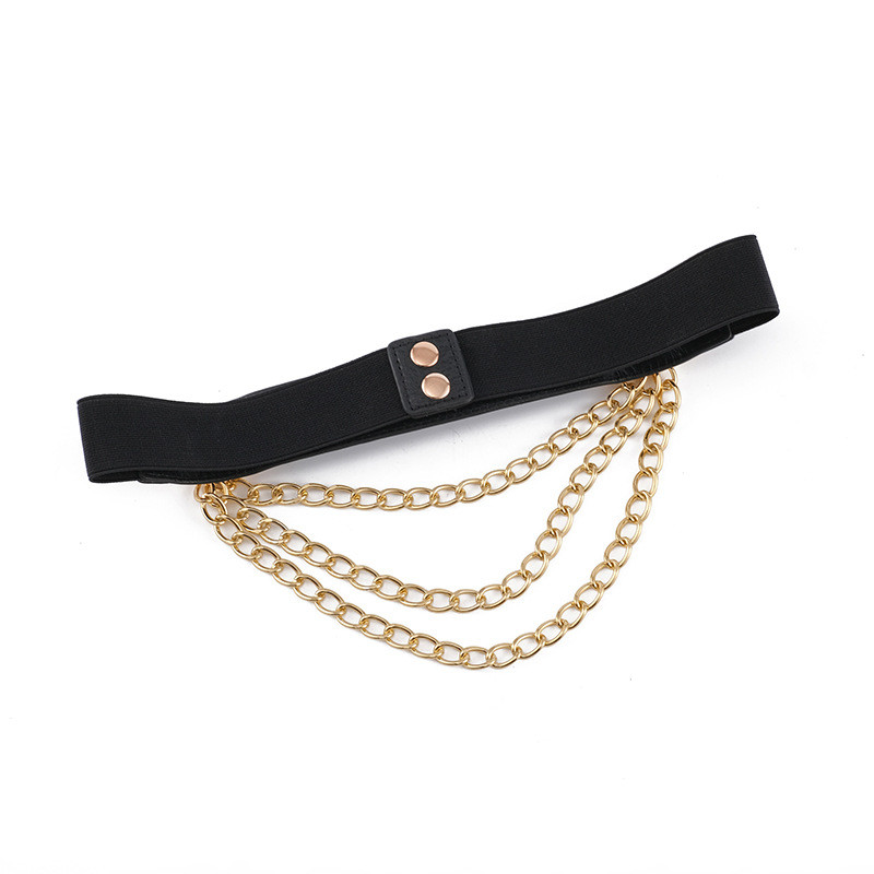 2023. Ženska punk haljina sa zlatnim zakovicama i lancem do struka Ukrašena elastičnim korzetom Ležerni korejski pojasevi za žene Luksuzna dizajnerska marka