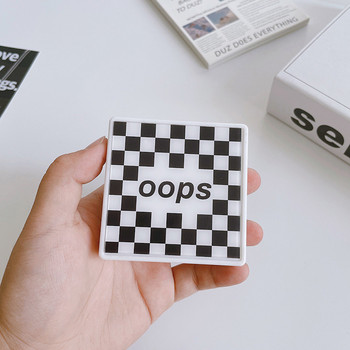 Ανδρικό κουτί φακών επαφής σε μινιμαλιστικό στυλ 2021 Black White Tones Ανδρικό κουτί φακών επαφής Απλό μοντέρνο μοτίβο ζέβρας και καρό μοτίβο Unisex