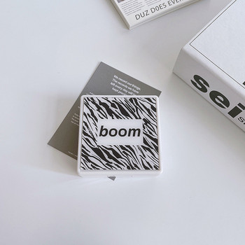 Ανδρικό κουτί φακών επαφής σε μινιμαλιστικό στυλ 2021 Black White Tones Ανδρικό κουτί φακών επαφής Απλό μοντέρνο μοτίβο ζέβρας και καρό μοτίβο Unisex