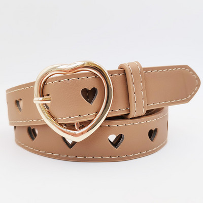 2023, nova korejska verzija, remen s kopčom u obliku srca breskve, ženski modni remen s kopčom u obliku ljubavne rupe, šuplji jednostavni traperice