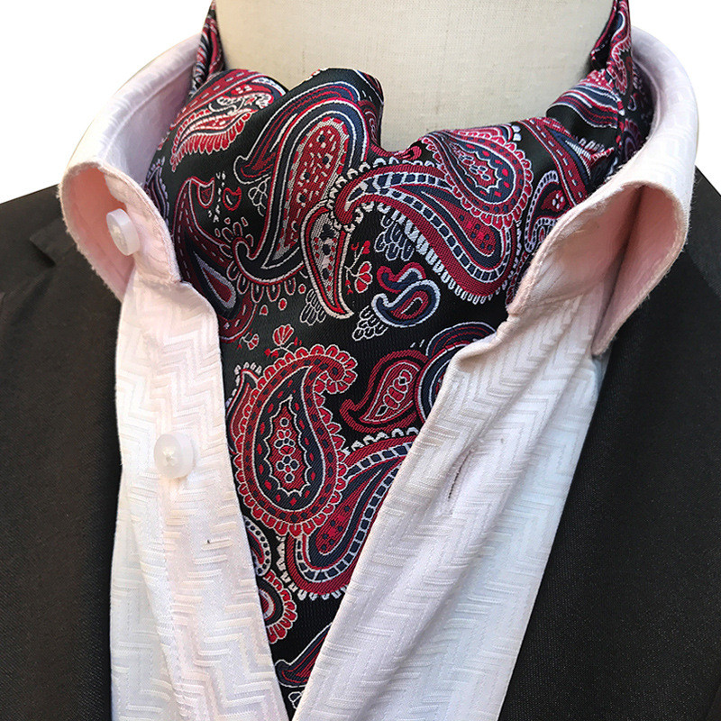 Luksuslikud meeste vintage Paisley ruudulised täpilised pulmalised pidulikud Cravat Ascot lipsud