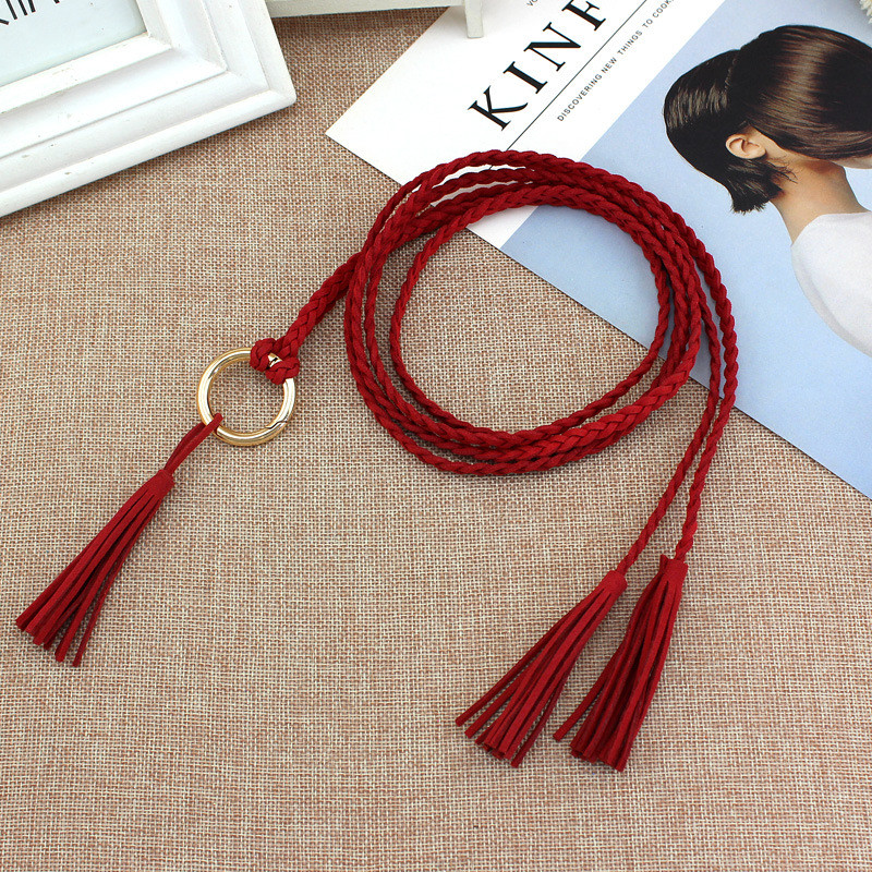 AWAYTR zamšādas auduma mezglota plāna josta ar augstu jostasvietu pušķis Cummerbund šauri regulējami aksesuāri kleitai ikdienas biksēm, džinsiem