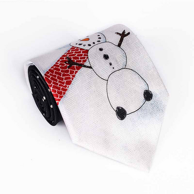 Cravate pentru bărbați tip model de Crăciun 100% poliester cu imprimare desen animat cravată Cadouri de Crăciun pentru bărbați