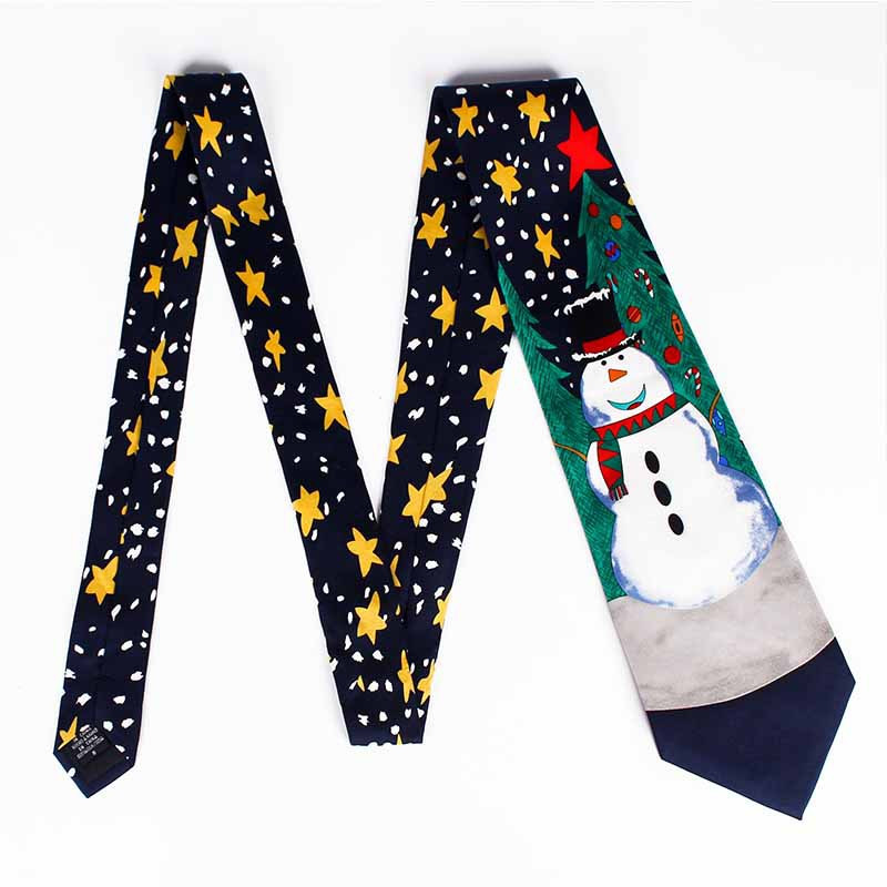 Cravate pentru bărbați tip model de Crăciun 100% poliester cu imprimare desen animat cravată Cadouri de Crăciun pentru bărbați