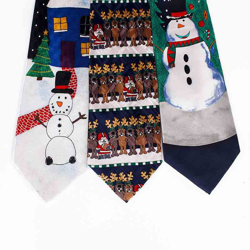 Cravate pentru bărbați tip model de Crăciun 100% poliester cu imprimare desen animat cravată Cadouri de Crăciun pentru bărbați