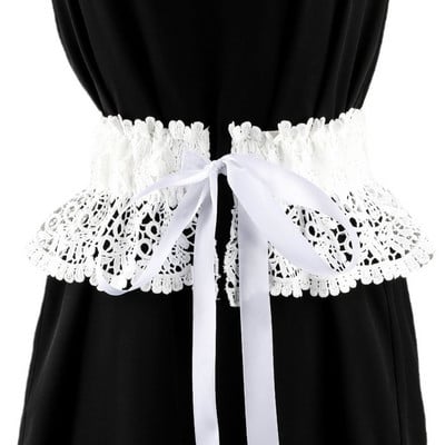 Femei cu talie înaltă ocazional rochie de damă pentru femei Cummerbands Corset în talie Bandă lată din talie Curea cravată din dantelă