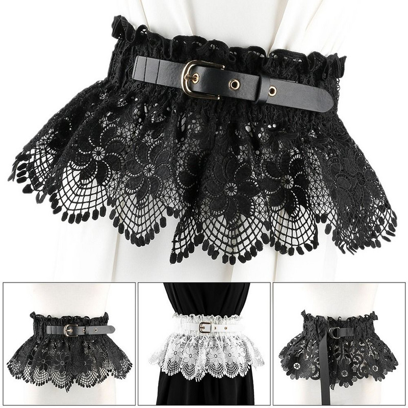 Femei cu talie înaltă ocazional rochie de damă pentru femei Cummerbands Corset în talie Bandă lată din talie Curea cravată din dantelă