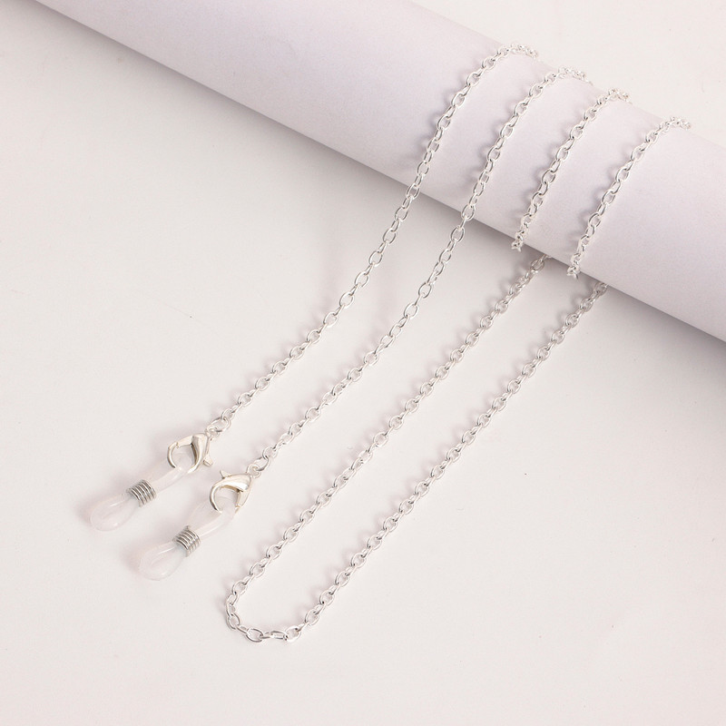 Paprasto stiliaus lydinio grandinėlės akiniai dirželiai moterims aukso sidabro spalvos kaukės laikiklis dirželis nuo praradimo 2022 m. madingi papuošalai Nauja