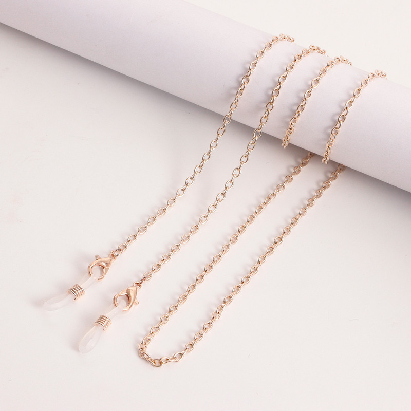 Paprasto stiliaus lydinio grandinėlės akiniai dirželiai moterims aukso sidabro spalvos kaukės laikiklis dirželis nuo praradimo 2022 m. madingi papuošalai Nauja