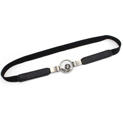 Divatos női öv rugalmas derékpánt Rózsa virág fekete kör csat kis övek vékony Cummerbund női ajándékok