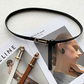 2023. Modni tanki remen za žene od PU kože, uski pojasevi oko struka, podesivi bijeli crni remen za ženske haljine