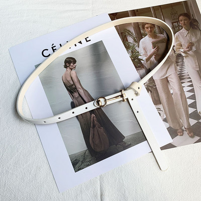 2023. Modni tanki remen za žene od PU kože, uski pojasevi oko struka, podesivi bijeli crni remen za ženske haljine