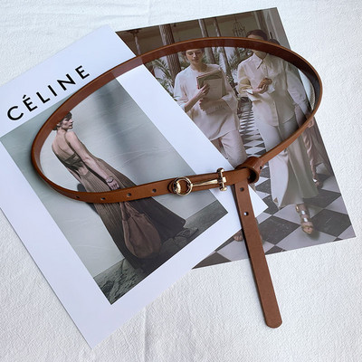 2023. Modni tanki remen za žene od PU kože, uski pojasevi oko struka, podesivi bijeli crni remen za ženske haljine