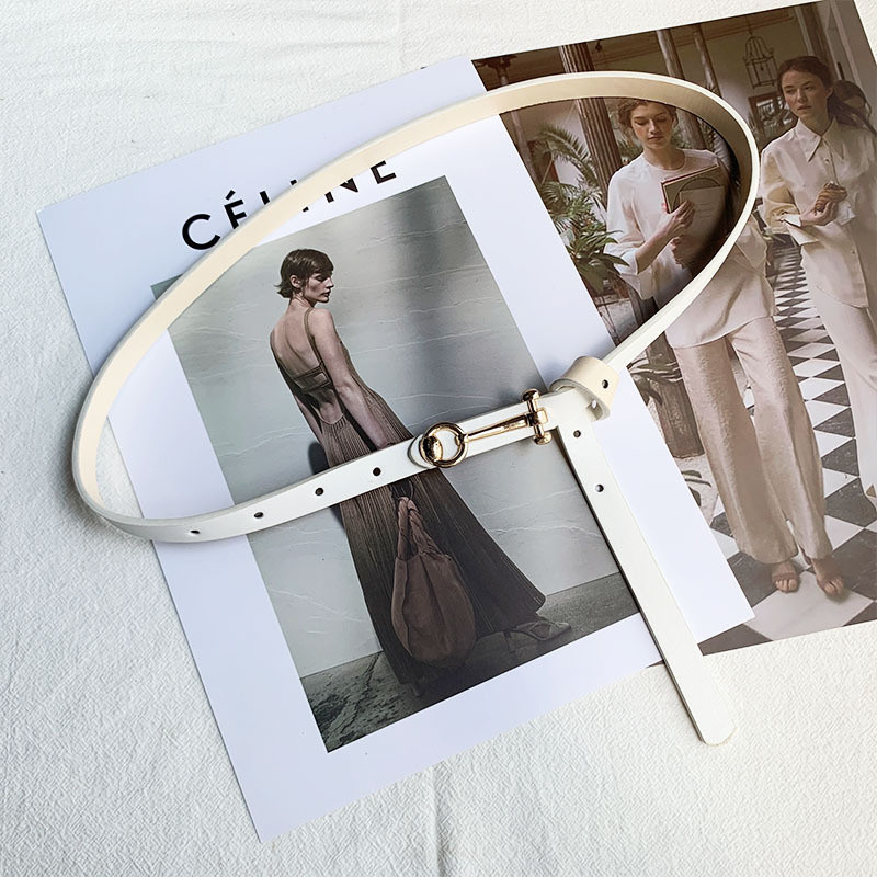 2023. Modni tanki remen za žene od PU kože, uski pojasevi oko struka, podesivi bijeli crni remen za ženske haljine