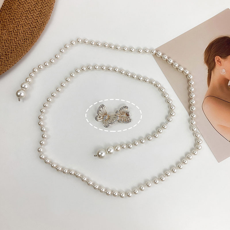 Ženski lanac Biserni remen Modni remen Luksuzni lanac oko struka za haljinu Rese Dekoracija Leptir cvijet Vjenčani lanac Remen 401