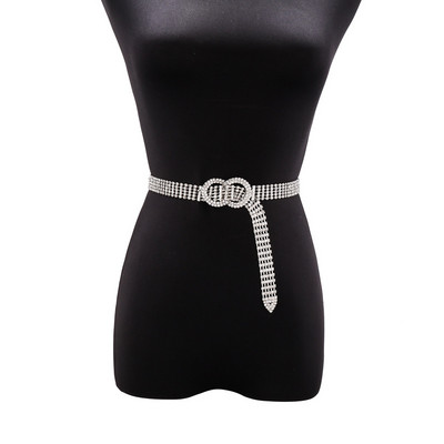 Sjajni dijamantski pojas oko struka Zlatno Srebrno Bijeli Modni jednobojni podesivi pojas Chic Streetwear Ženski nakit Pojasevi oko struka