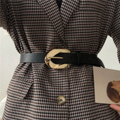 Nauja madinga PU odinė moteriška diržo metalinė sagtis juosmens dirželiai Dizainerė moteriška suknelė Kelnės Dekoratyvinė juosmens juosta