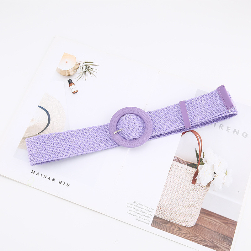 Novi korejski stil Pamučno platno Šareni PP travnati tkani pojasevi Ženske okrugle četvrtaste haljine s kopčama Duge košulje Ukrasni široki pojas