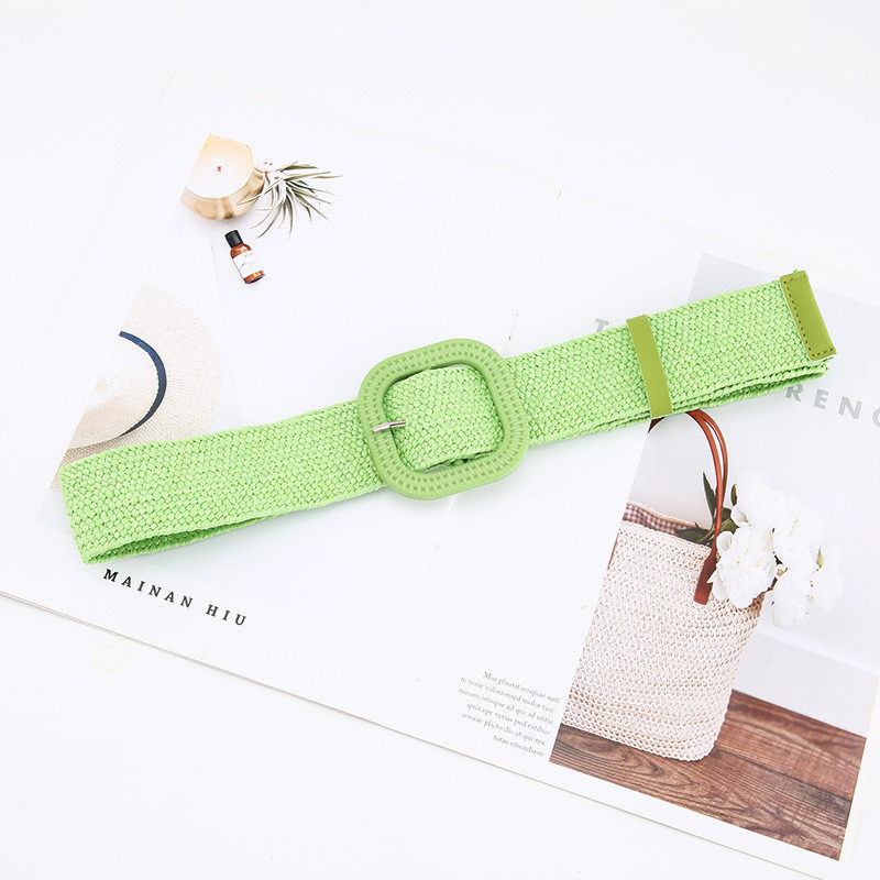 Novi korejski stil Pamučno platno Šareni PP travnati tkani pojasevi Ženske okrugle četvrtaste haljine s kopčama Duge košulje Ukrasni široki pojas