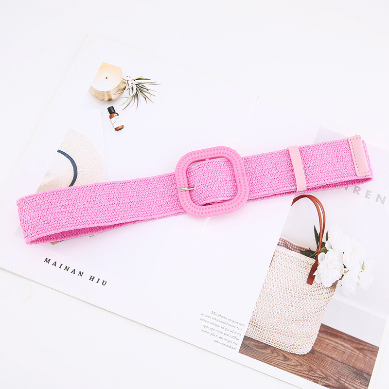 Novi korejski stil Pamučno platno Šareni PP travnati tkani pojasevi Ženske okrugle četvrtaste haljine s kopčama Duge košulje Ukrasni široki pojas