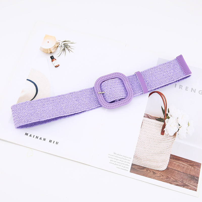 Novi korejski stil Pamučno platno Šareni PP travnati tkani pojasevi Ženske okrugle četvrtaste haljine s kopčama Duge košulje Ukrasni široki pojas