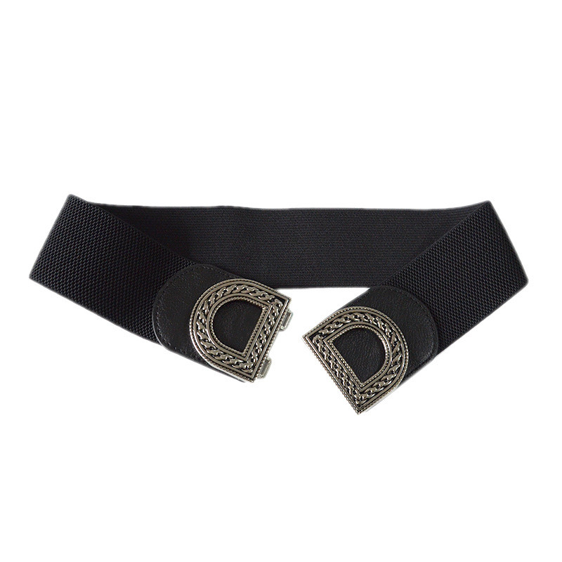 Novi unikatni retro izrezbareni remen Ženski modni rastezljivi metalni široki pojasevi Ženski jeans haljina pojas 2023.