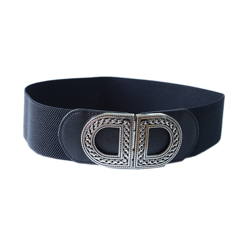 Novi unikatni retro izrezbareni remen Ženski modni rastezljivi metalni široki pojasevi Ženski jeans haljina pojas 2023.