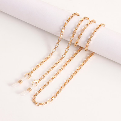 Lanț pentru ochelari din aliaj cu geometrie de culoare aurie, șnur pentru femei Suport mască pentru ochelari, lanț pentru ochelari, șnur anti-pierdere, bijuterii de modă 2022