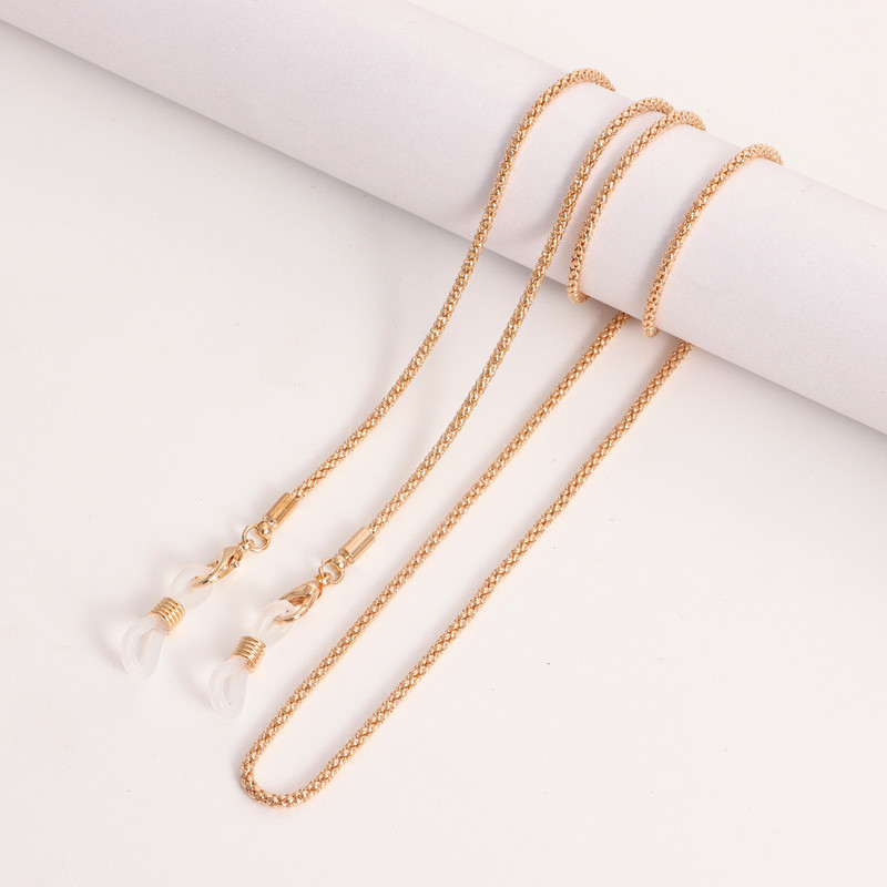 Lanț pentru ochelari din aliaj cu geometrie de culoare aurie, șnur pentru femei Suport mască pentru ochelari, lanț pentru ochelari, șnur anti-pierdere, bijuterii de modă 2022