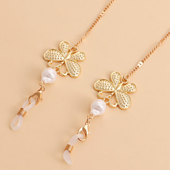 Απομίμηση Pearls Beads Alloy Butterfly Glasses Chain Mask Holding Lanyard Chains Κορδόνια Casual Glass Chain 2022 Fashion Jewelry