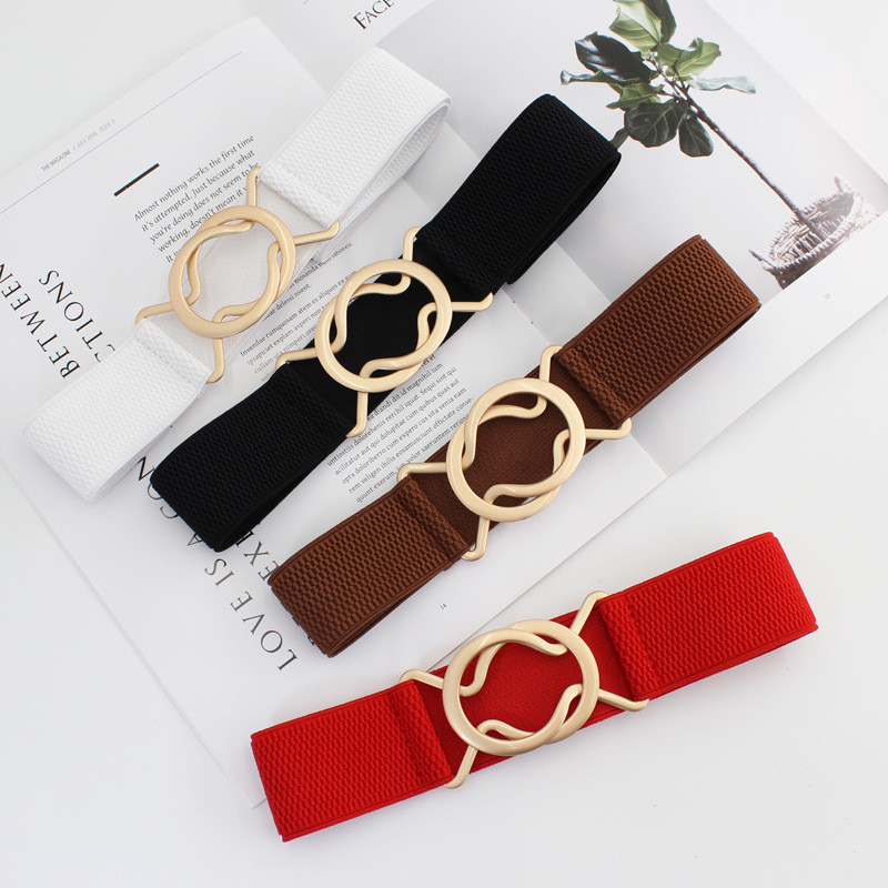Madingi Suknelių Diržai moterims Paprastas Juosmuo Elastingas Moteriškas Juostelė Apvalia Sagtimi Dekoratyvinis Paltas Megztinis Vakarėlis Diržas su juosta Diržas Dovana