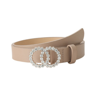 Ležerna divlja suknja Elegantna dvostruka prstenasta kopča Pojas za hlače Trake za ženske haljine Remeni s dva kruga Dijamant Kožni remen