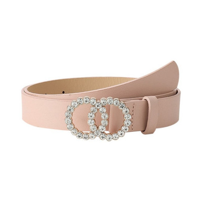 Ležerna divlja suknja Elegantna dvostruka prstenasta kopča Pojas za hlače Trake za ženske haljine Remeni s dva kruga Dijamant Kožni remen