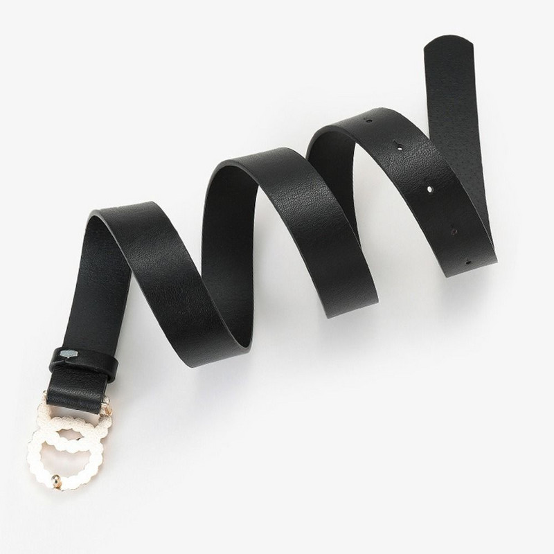 Ležerna divlja suknja Elegantna dvostruka prstenasta kopča Pojas za hlače Trake za ženske haljine Remeni s dva kruga Dijamant Kožni remen