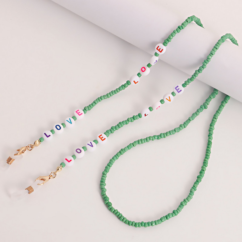 Bohemijos meilės karoliukai kaukės grandinėlė dirželiai akinių grandinėlė moterims akinių laikiklis kaklo dirželio virvė 2022 m. madingi papuošalai, paprasti nauji