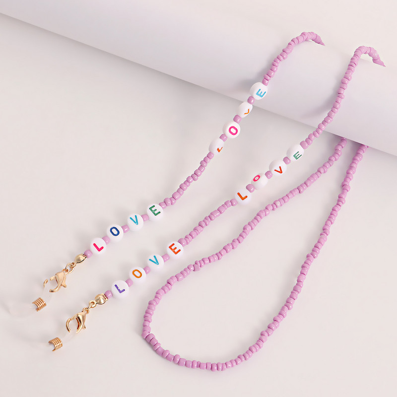 Bohemijos meilės karoliukai kaukės grandinėlė dirželiai akinių grandinėlė moterims akinių laikiklis kaklo dirželio virvė 2022 m. madingi papuošalai, paprasti nauji