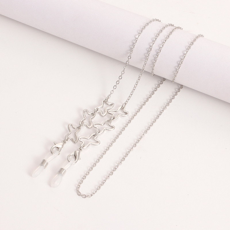 Fluturi goale Lanțuri din aliaj Ochelari Snur pentru femei Culoare aurie Suport mască Snur Anti-pierdere 2022 Bijuterii de modă Simplu