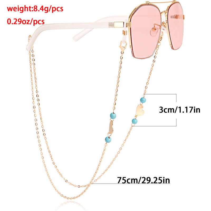 Looduslikust kivist sulamist südamest päikeseprillid prillid kettmaski hoidja kaelapael naistele 2022 moeehted, lihtsad, uued