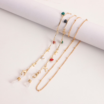 Lanac za naočale u obliku srca u obliku kruga od legure, lančići za žene, držač maske, lančići za naočale, lančić protiv gubitka Modni nakit 2022.