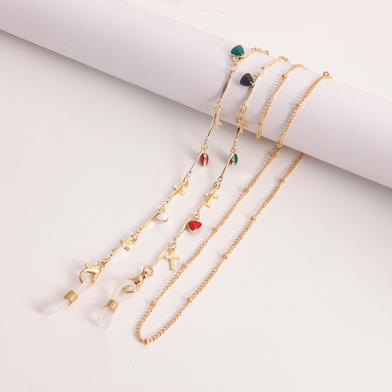 Lanac za naočale u obliku srca u obliku kruga od legure, lančići za žene, držač maske, lančići za naočale, lančić protiv gubitka Modni nakit 2022.